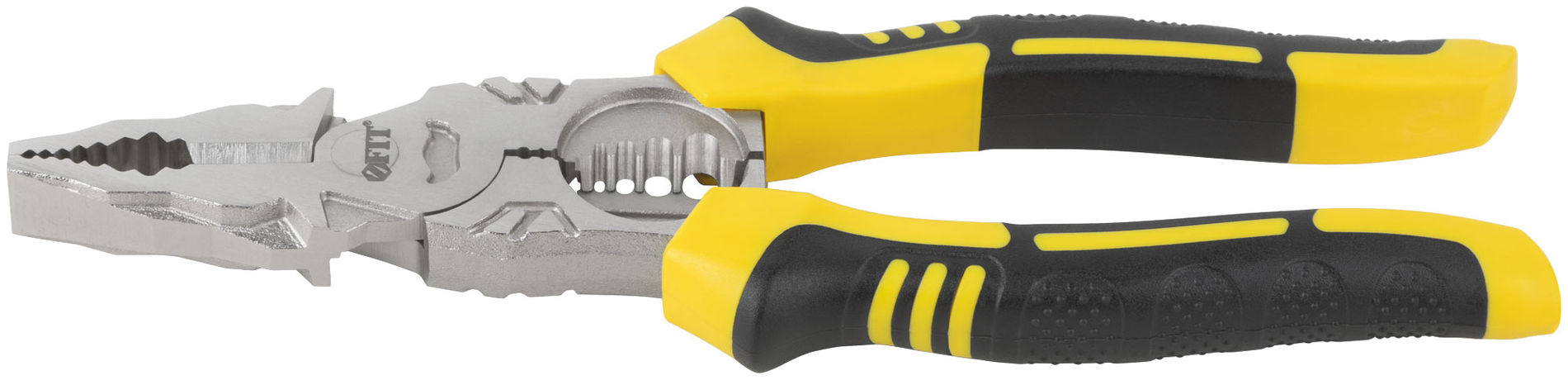 Плоскогубцы комбинированные многофункциональные, эксцентриковый шарнир, прорезинен. ручки, Профи 180 мм (51015)