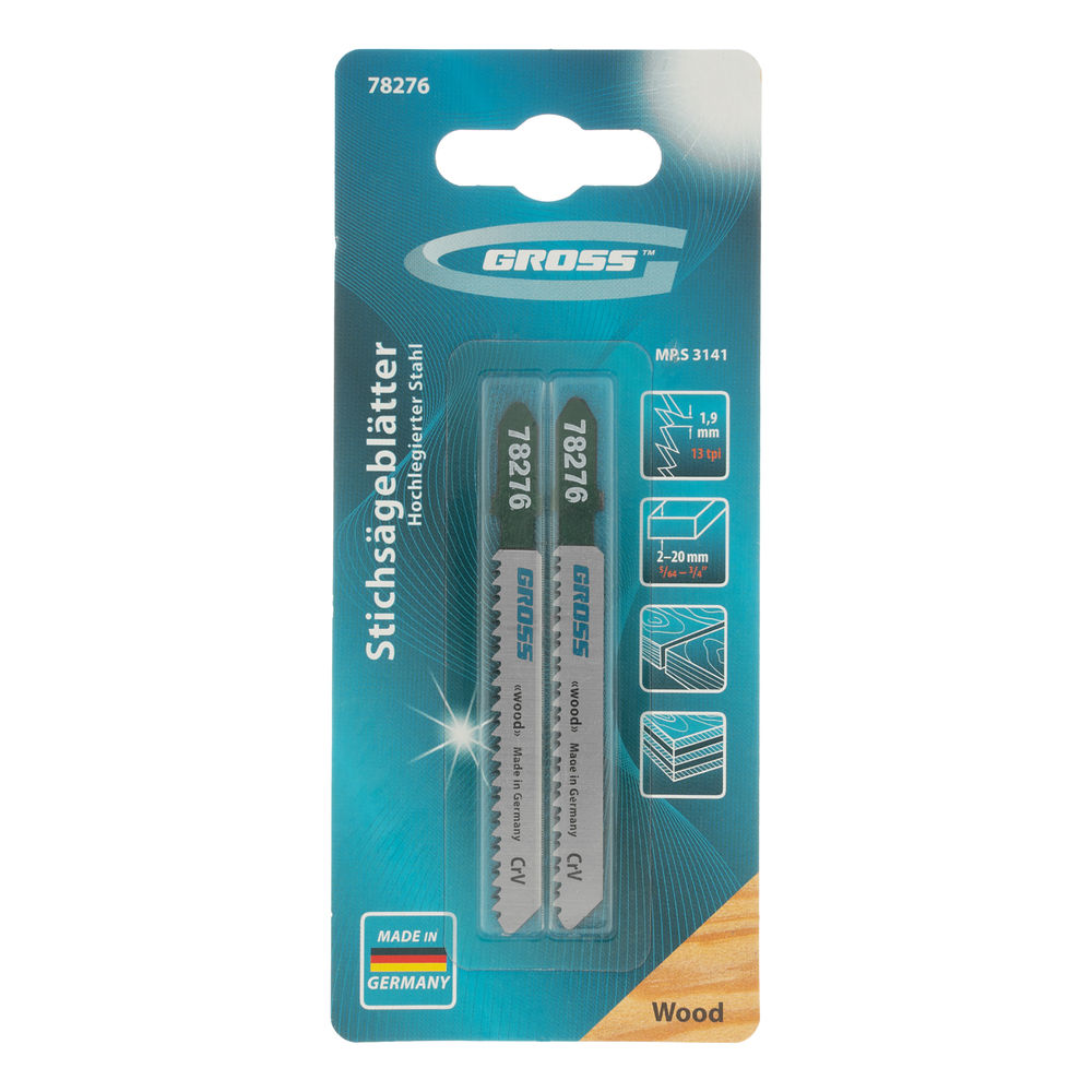 Полотна для электролобзика по дереву, 2 шт, ( 3141 ) Gross