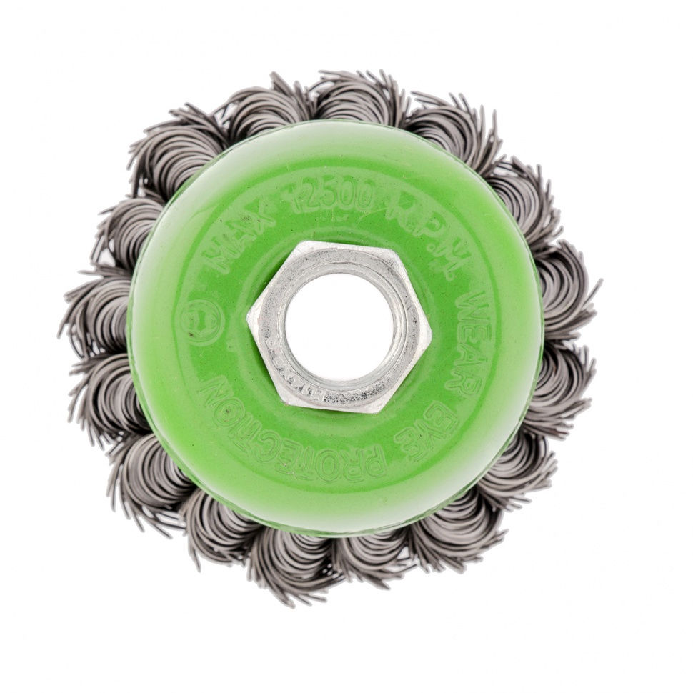 Щетка для УШМ, 65 мм, М14, чашка, крученая проволока 0.5 мм Сибртех (746207)