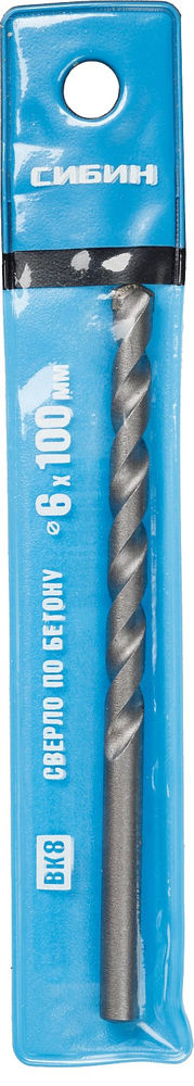 Сверло по бетону 6 x 100 мм СИБИН 29112-100-06