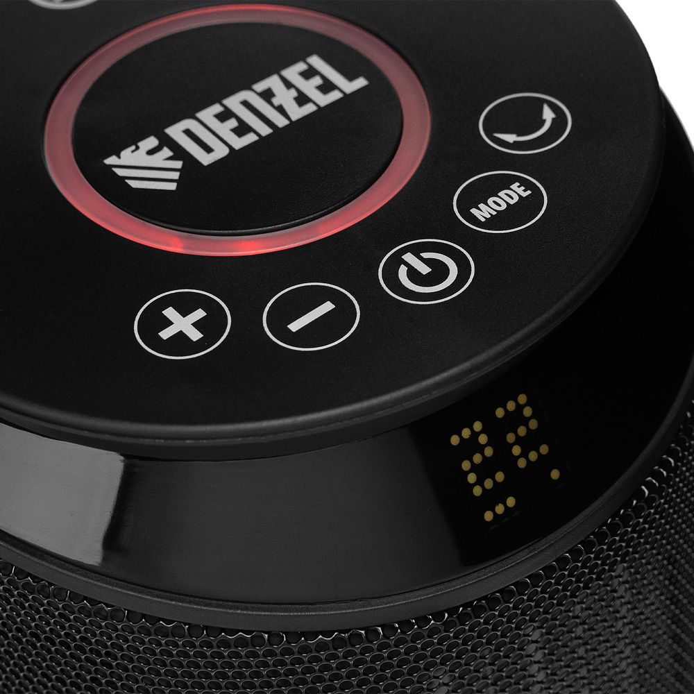 Тепловентилятор керамический DTFC-2000X, 2 кВт, wi-fi, пульт, динамик, вращение, 3 реж. Denzel (96426)