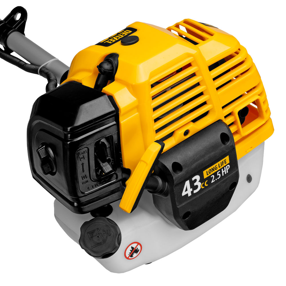 Триммер бензиновый DT 43S, 43 см3, 2.5 л. с, разъемная штанга, состоит из 2 частей Denzel (96225)