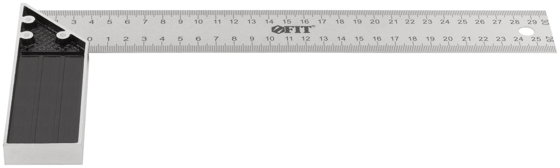 Угольник столярный, рифленая шкала, алюминиевое основание 300 мм (19462)