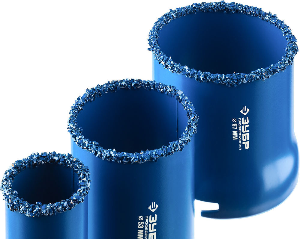 Набор кольцевых коронок 5 шт, d 33/53/67 мм, карбид вольфрама ЗУБР Профессионал 33350-H5