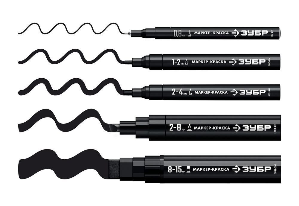 Маркер-краска клиновидный МК-800 черный, 2-8 мм ЗУБР 06327-2