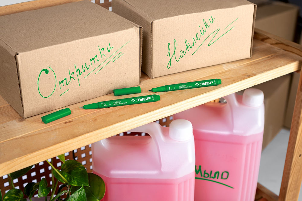 Перманентный маркер МП-100 зеленый, 1 мм ЗУБР 06320-4