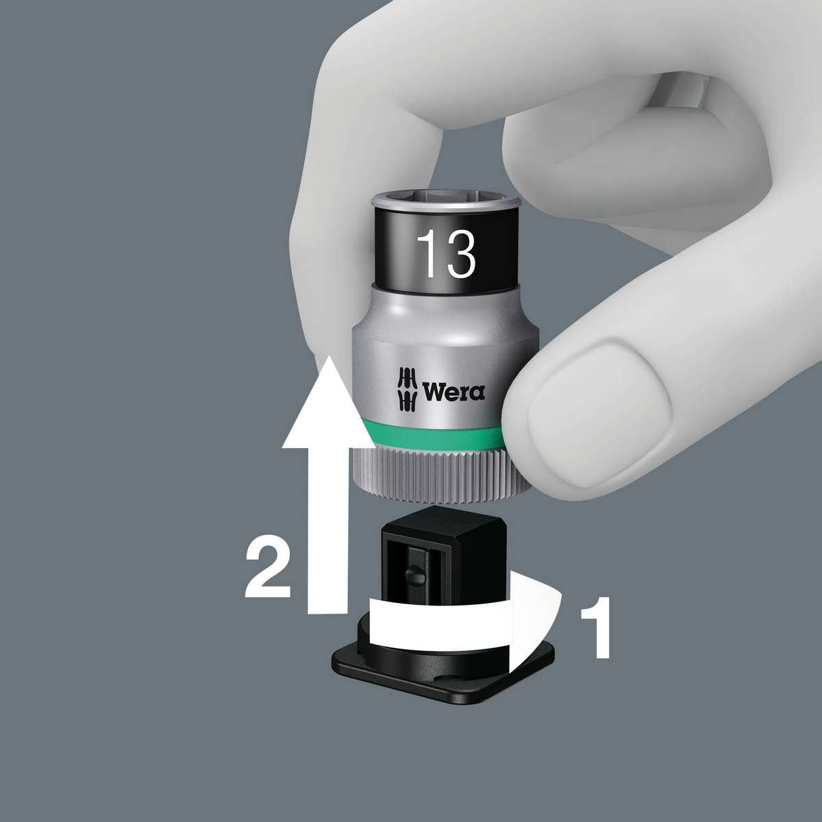 8790 HMC HF 1 Zyklop Набор торцевых головок, 1/2, с фиксацией, 10 пр., 10/11/12/13/14/15/16/17/18/19 мм (WE-004203)