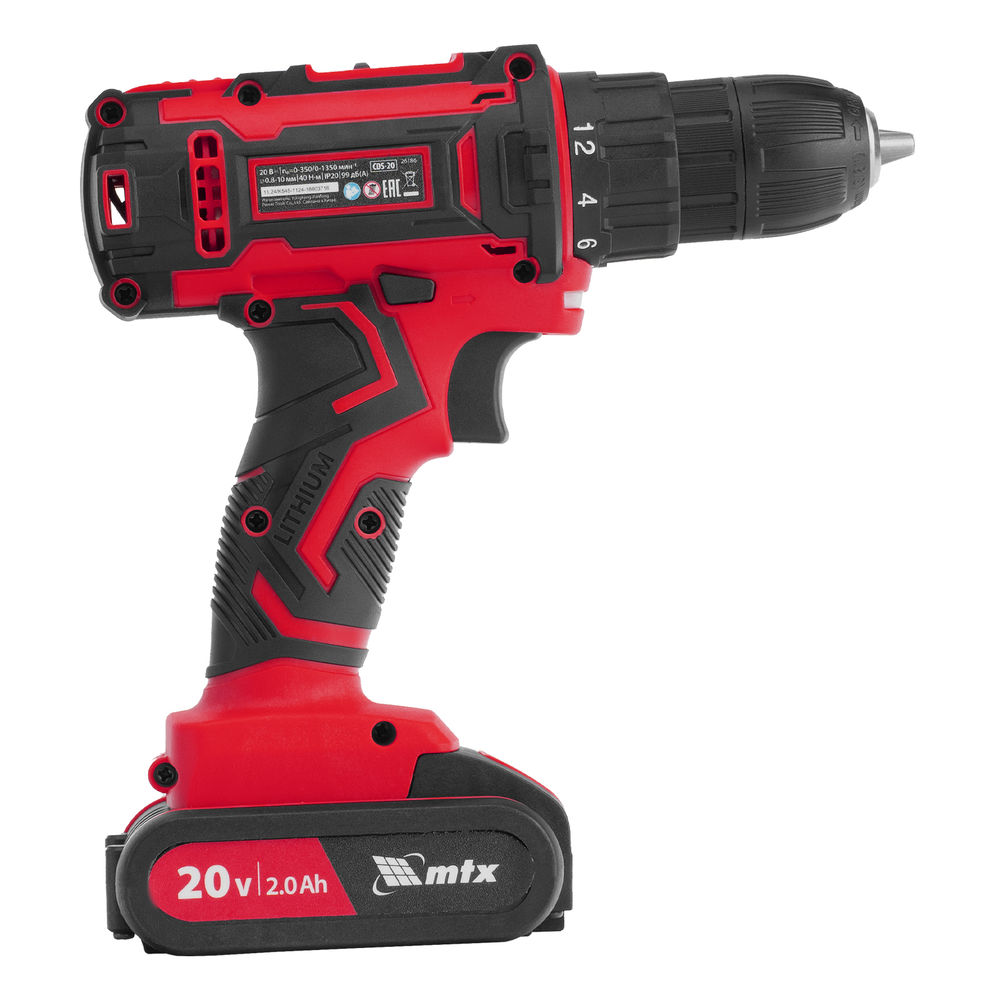 Дрель-шуруповерт аккумуляторная CDS-20, Li-Ion, 20 В// MTX (26186)