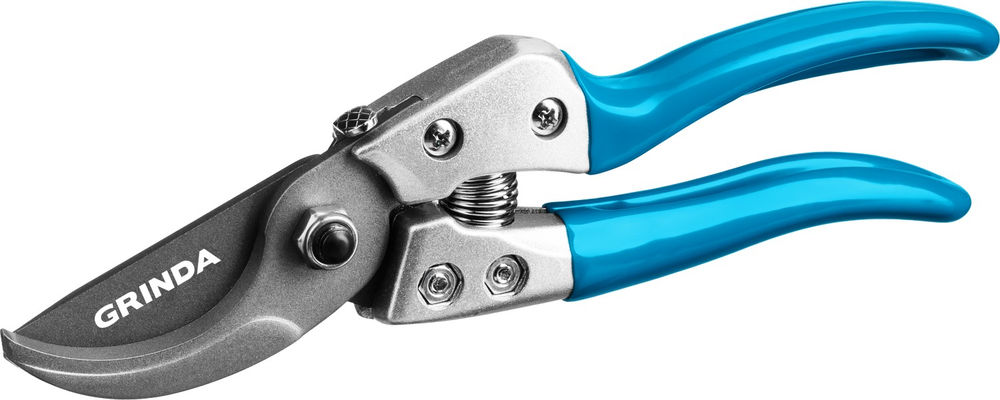 Плоскостной секатор P-25, 200 мм, закаленная сталь, эргономичные алюминиевые рукоятки, виниловое покрытие, PROLine GRINDA 423425