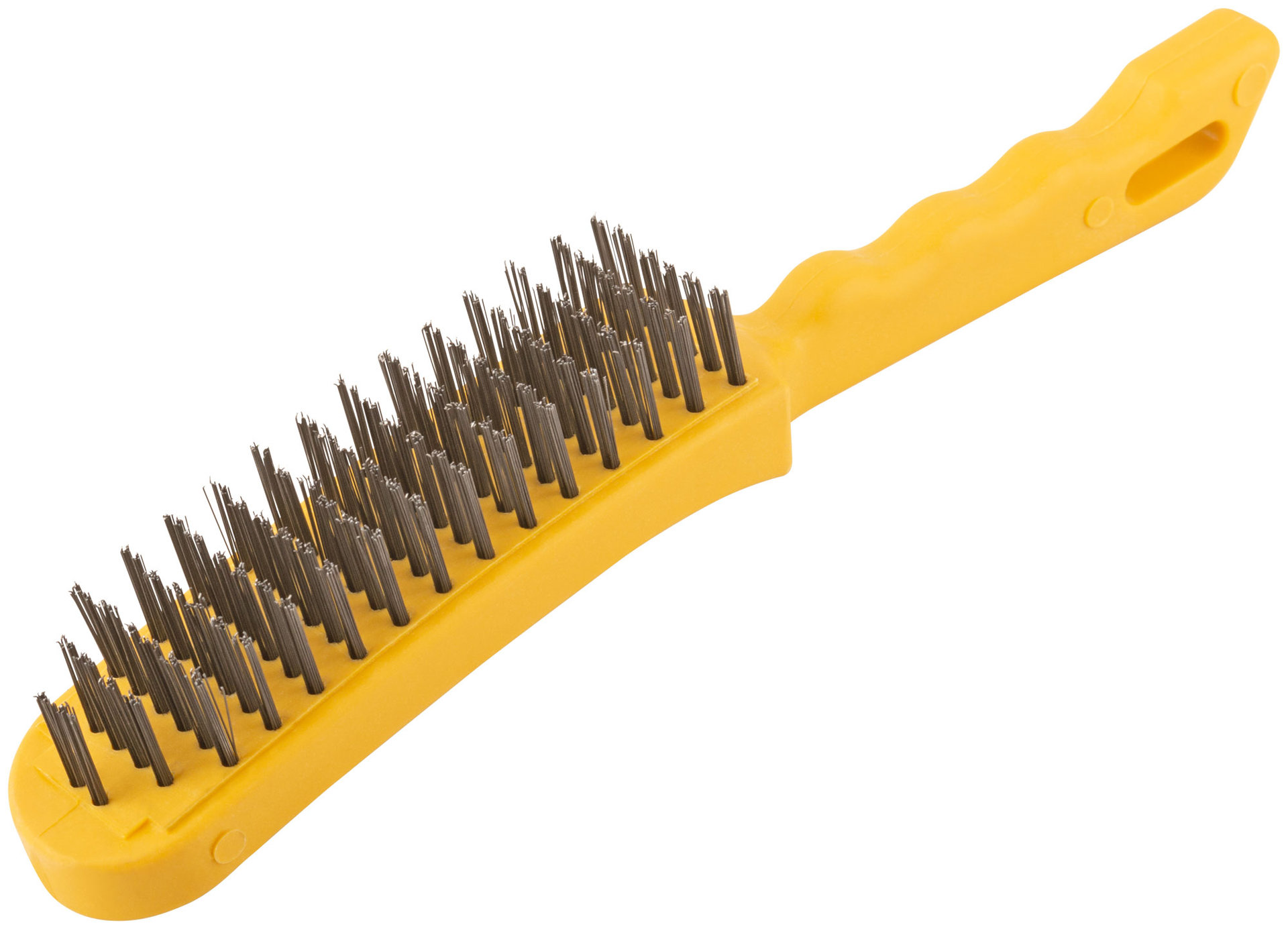 Корщетка стальная, желтая пластиковая ручка, 275 мм, 6-ти рядная (38440)