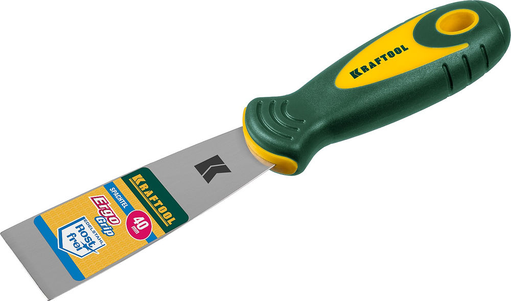 Шпатель 40 мм, х-образное профилированное полотно, двухкомпонентная ручка, нержавеющий KRAFTOOL 10035-040