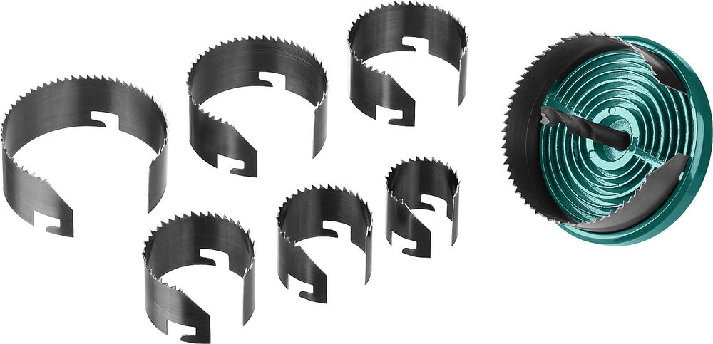 Наборная кольцевая пила по дереву, 7 шт, (25–32–38–45–50–56–62 х 18 мм) KRAFTOOL 29580-H7-18