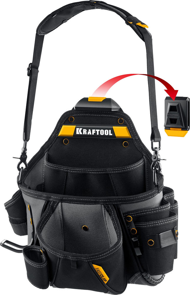 Сумка поясная 320 х 310 мм с быстросъёмным креплением FastClip KPB-20 KRAFTOOL 38767