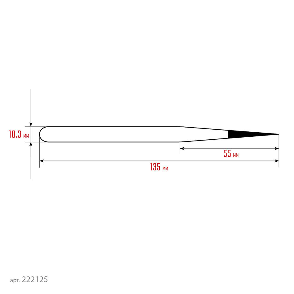 Антистатический антимагнитный прецизионный пинцет прямой, 135 мм KRAFTOOL 222125