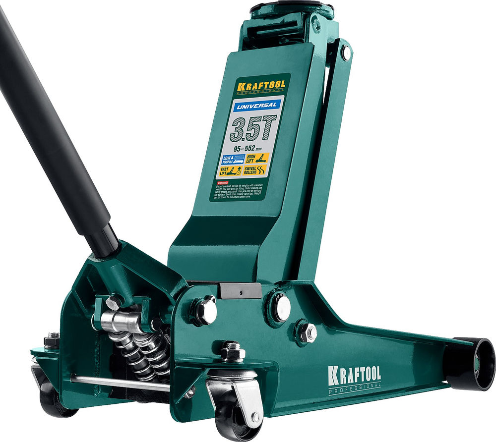 Домкрат подкатной универсальный 3.5 т, 95 - 552 мм для СТО UNIVERSAL KRAFTOOL 43454-3.5
