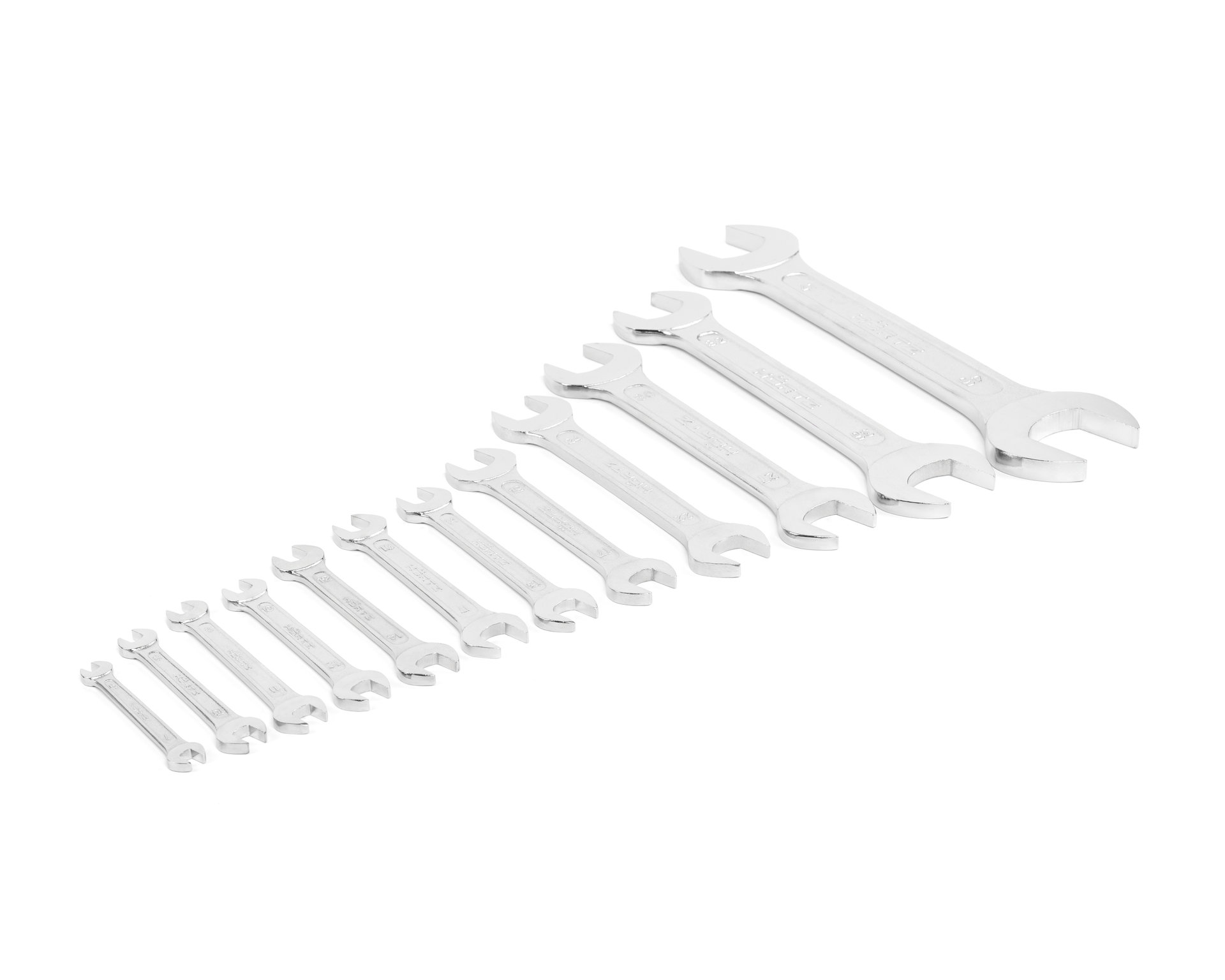 Набор ключей гаечных (рожковых) двусторонних 12 шт. (6-46) хромированных HORTZ