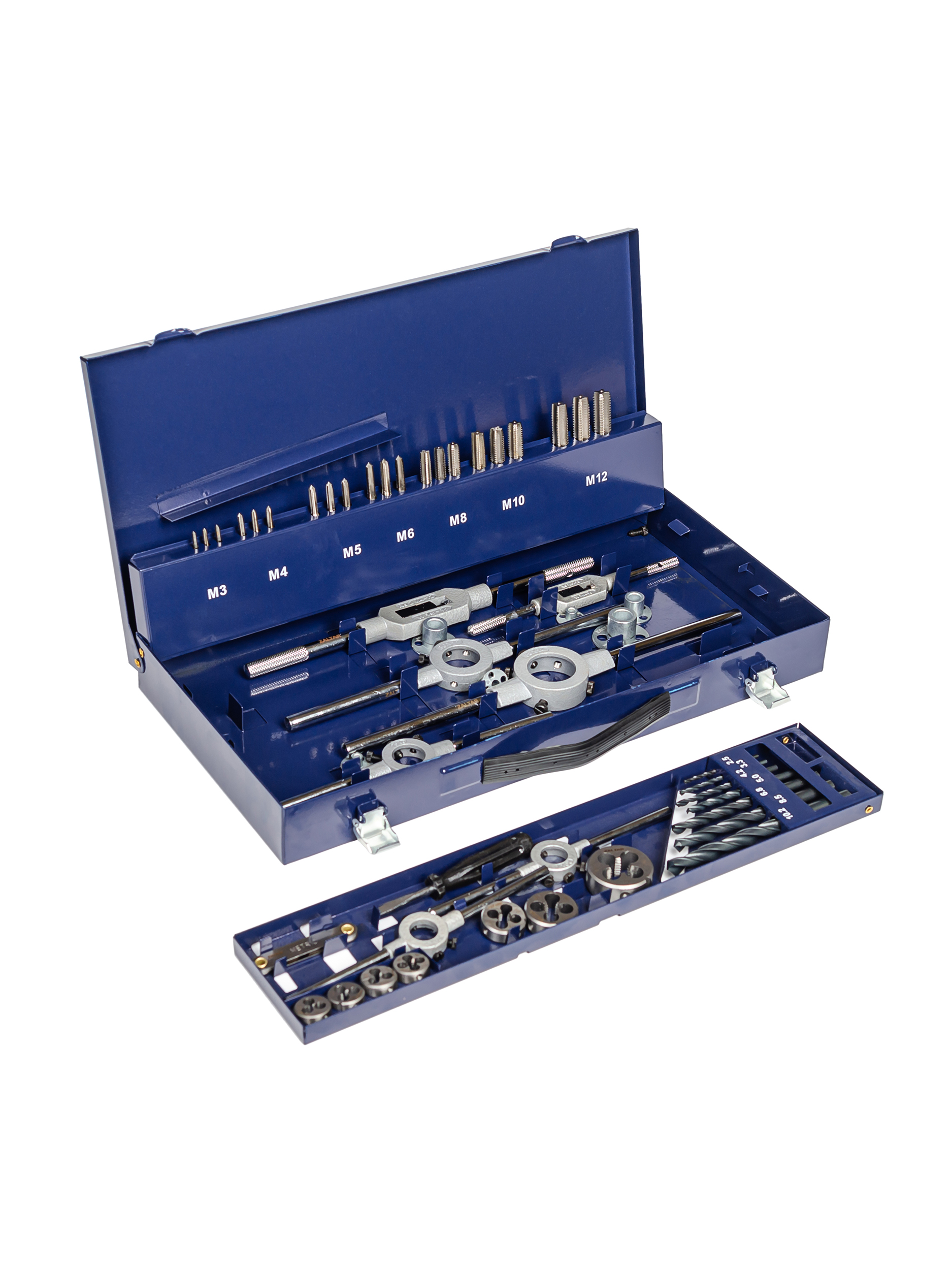 Набор резьбонарезного инструмента 15SF HSS, 51 пр., M3-M4-M5-M6-M8-M10-M12 (ZA-10721)