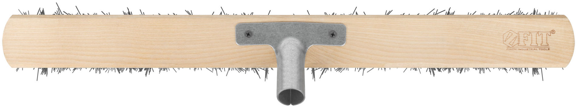 Щетка уличная деревянная, жесткая щетина, металлическая тулейка под углом, 5-ти рядная, 600 мм (68051)