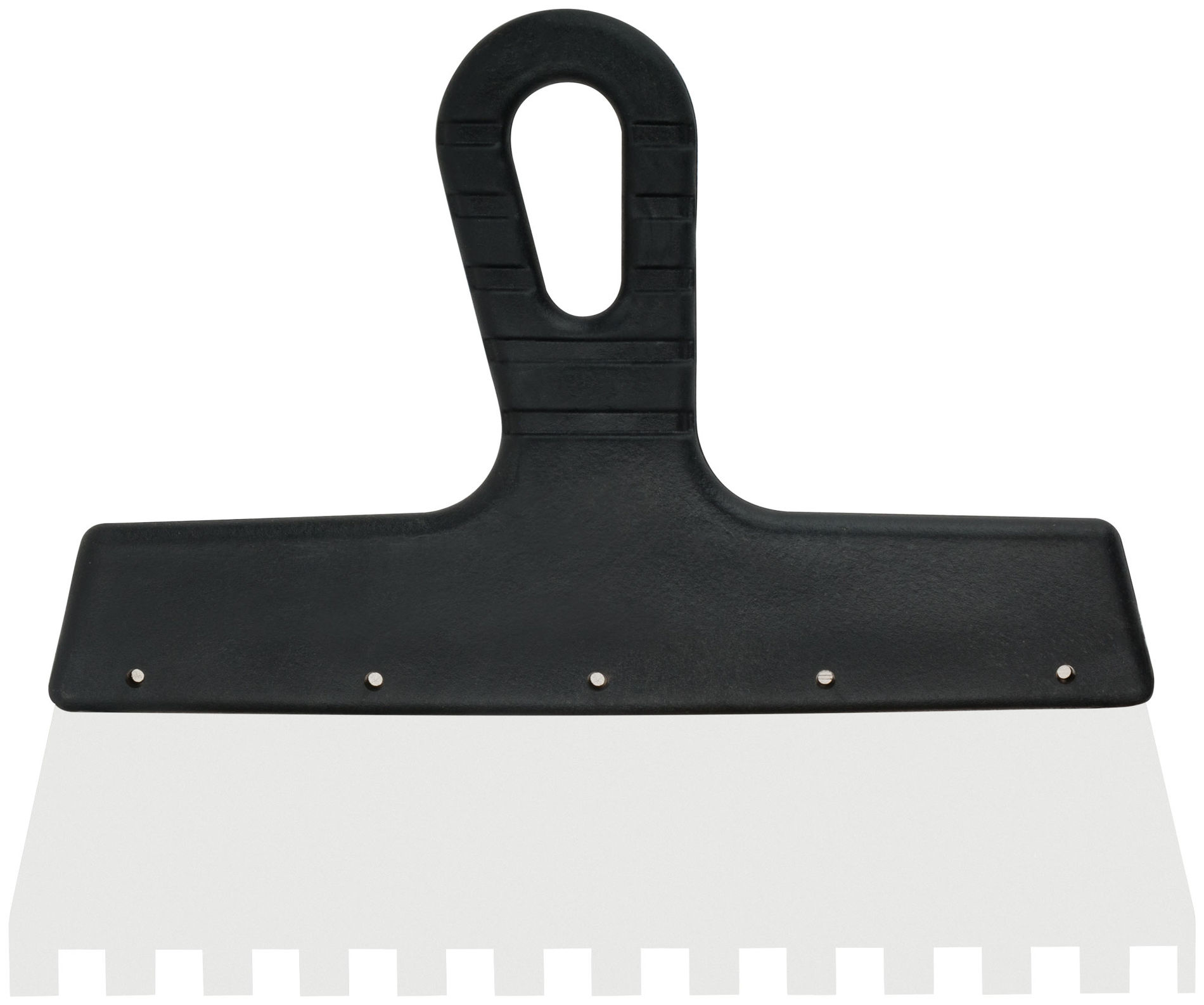 Шпатель фасадный нержавеющий зубчатый 250 мм / зуб 10 мм (06609)