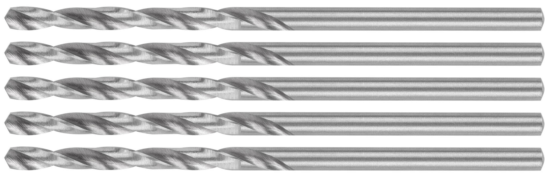 Сверла по металлу HSS шлифованные, угол заточки 135°, 2.5 x 57 мм (5 шт.) (35674М)