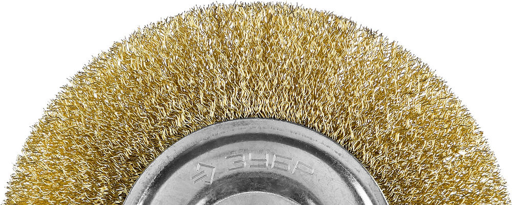 Щетка дисковая для УШМ 150 мм, витая латунированная, стальная проволока 0.3 мм ЗУБР Профессионал 35187-150_z01