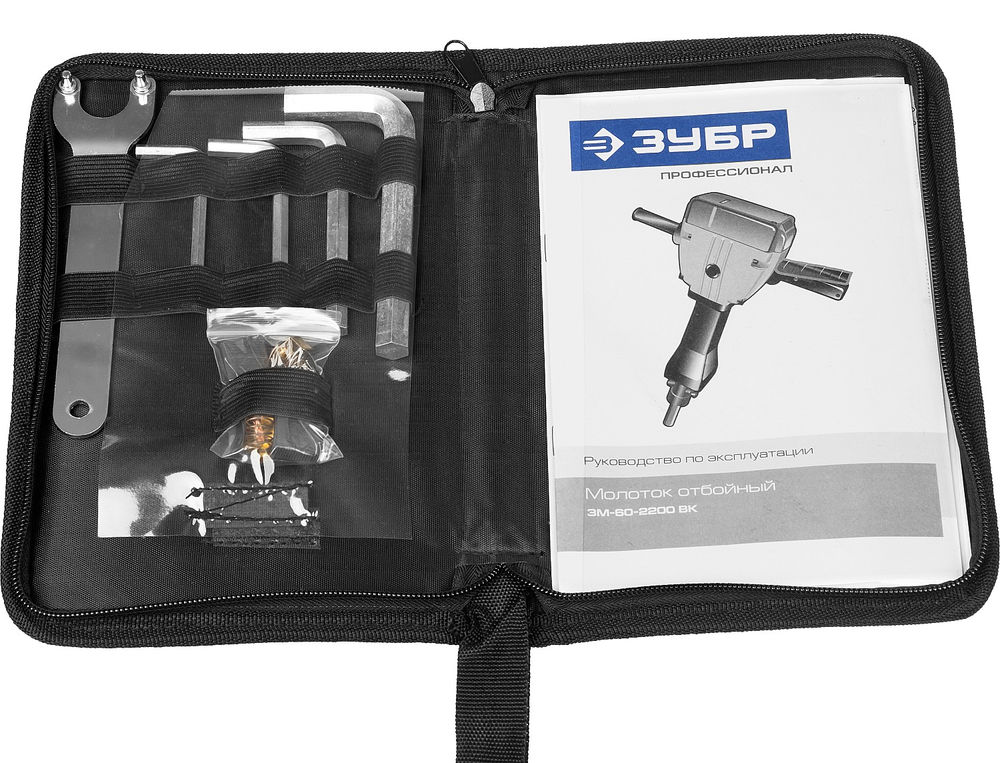 Отбойный молоток HEX-28 60 Дж, 2200 Вт, АВТ ЗУБР Бетонолом Профессионал ЗМ-60-2200 ВК