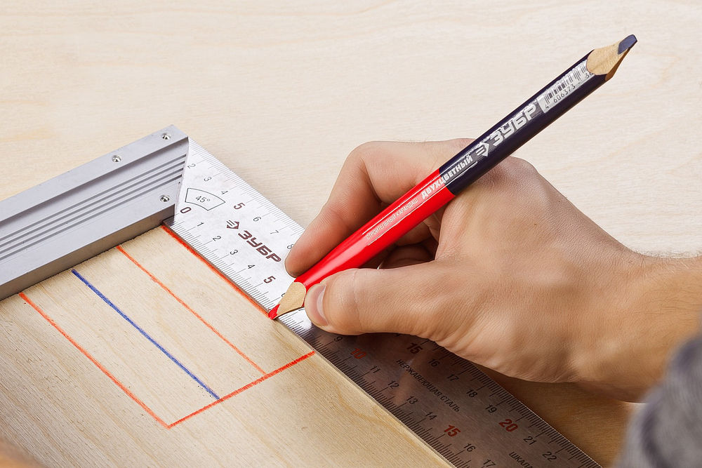 Строительный карандаш КС-2 180 мм, HB, двухцветный ЗУБР 06310