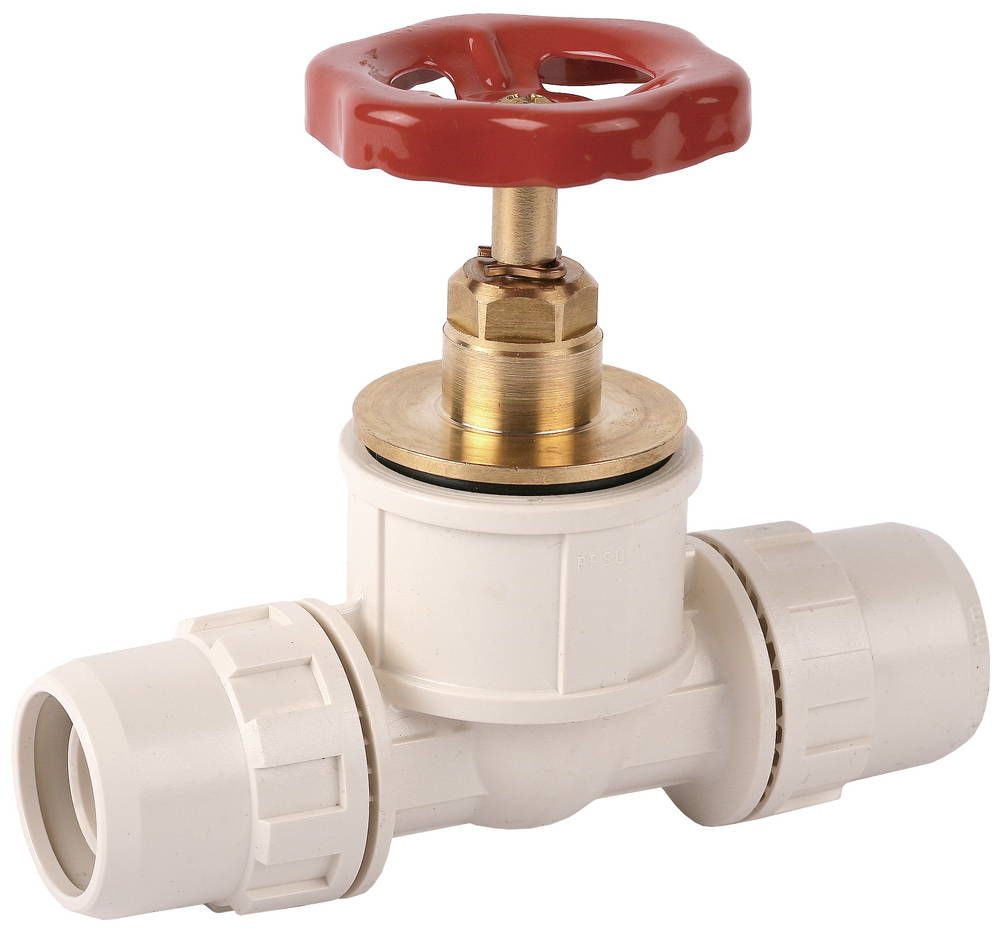 Кран запорный ШиреФит штуцер с гайкой - кран с маховиком - штуцер с гайкой 20 мм ЗУБР 51571-20