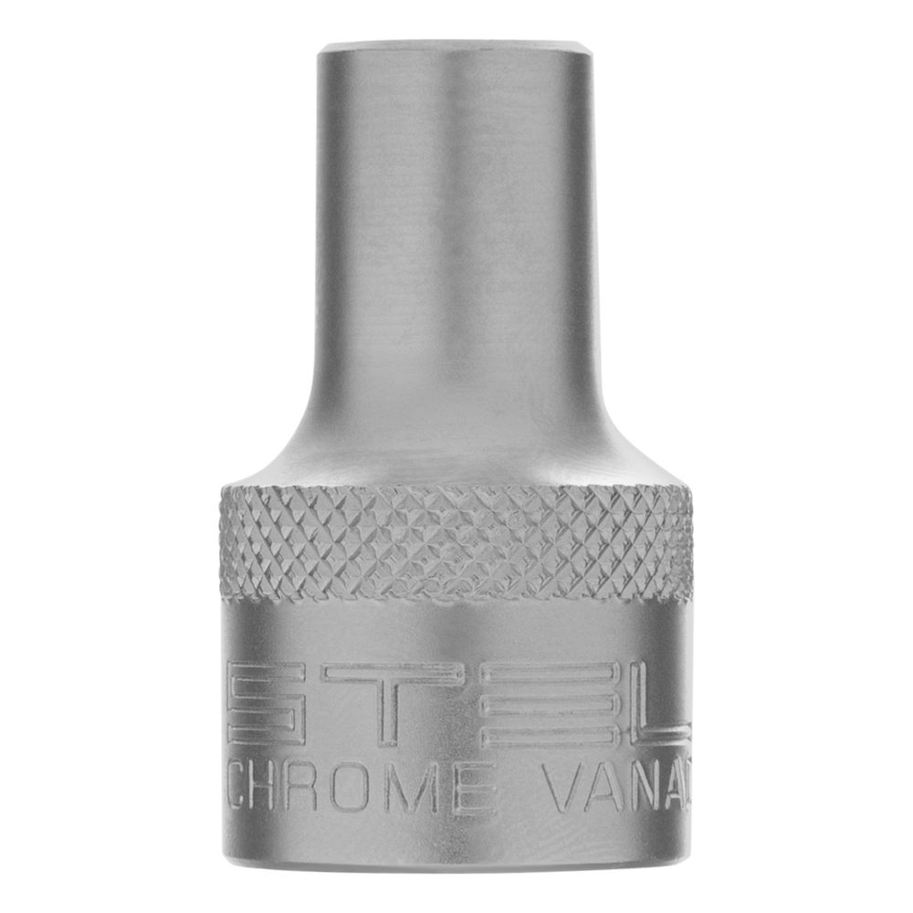 Головка торцевая, 8 мм, двенадцатигранная, CrV, под квадрат 1/2, хромированная Stels