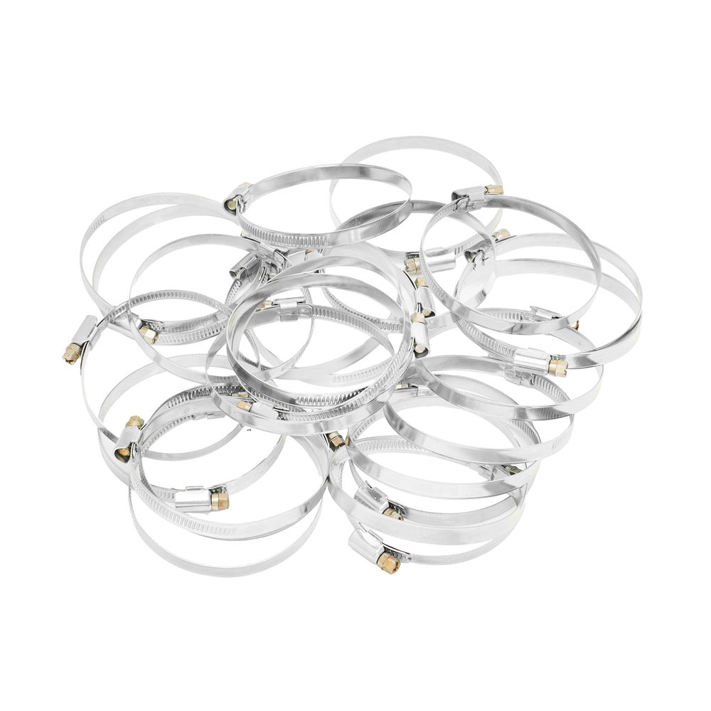 Хомуты металлические, Стандартное болтовое крепление 70-90 мм, 25 штук в упаковке, ширина 9 мм Сибртех (47570)