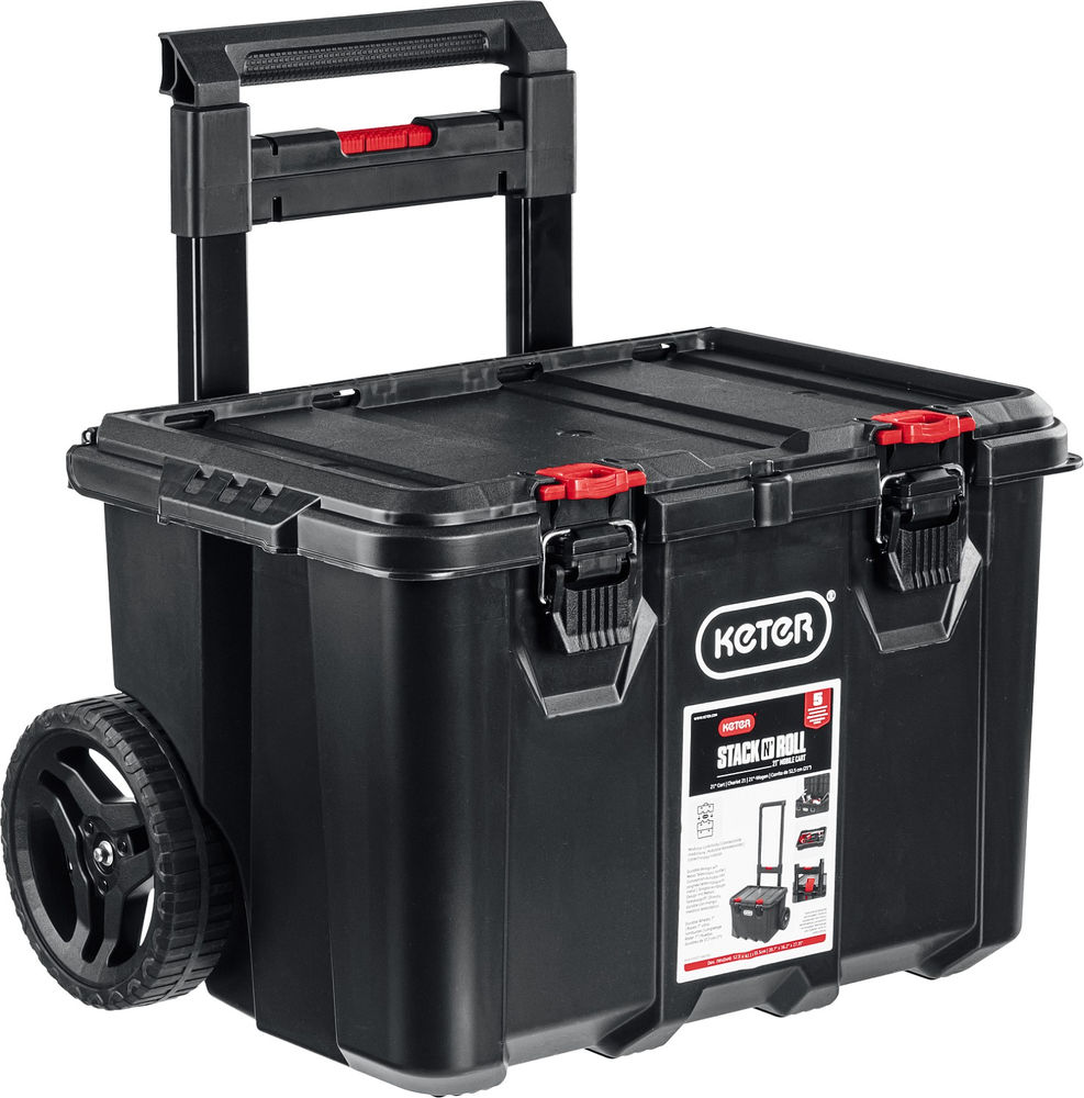 Ящик-тележка пластиковый 525 х 411 х 560 мм (21) на колесах STACKNROLL KETER 38397