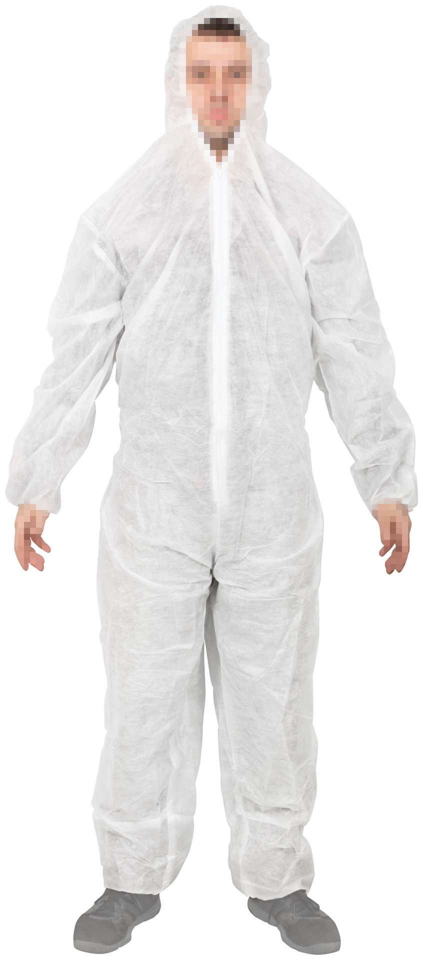 Комбинезон Спанбонд ламинированный, белый, плотность спанбонд 25 гр./м2 + полиэтилен 15 гр./м2, размер 3XL (12152)