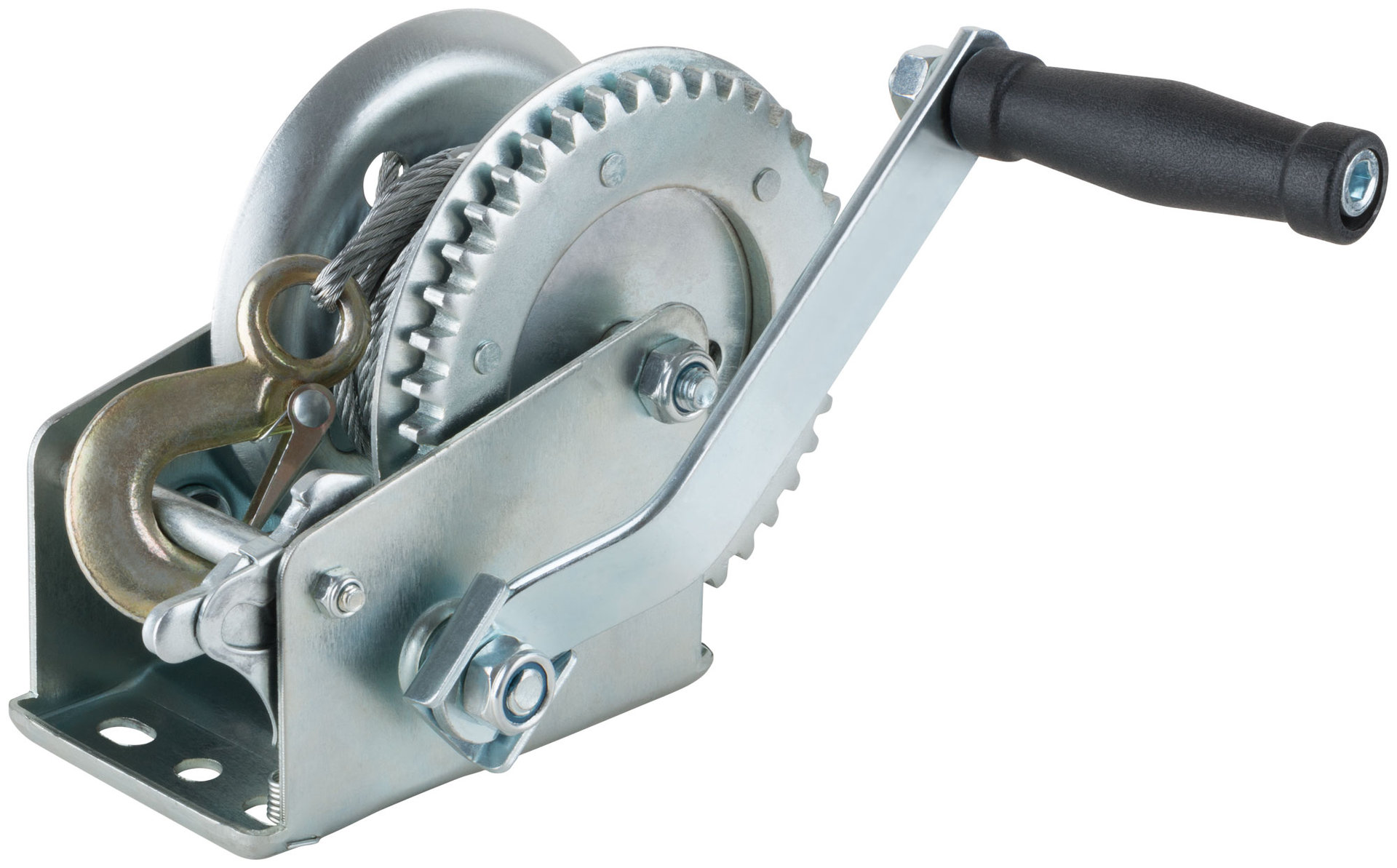 Лебедка шестеренчатая, стальной трос 8 м х 4,5 мм, 700 кг (64651)