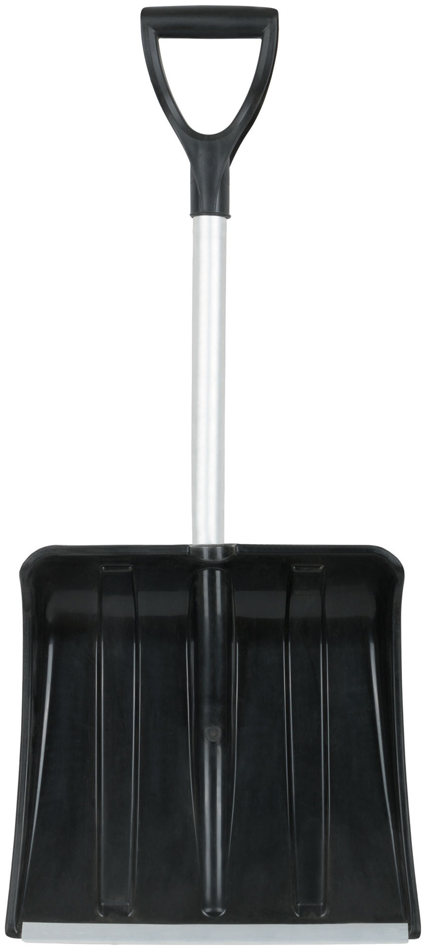 Лопата для уборки снега авто Мини пластиковая, укороченный алюм. черенок 365x380x850 мм (68105)