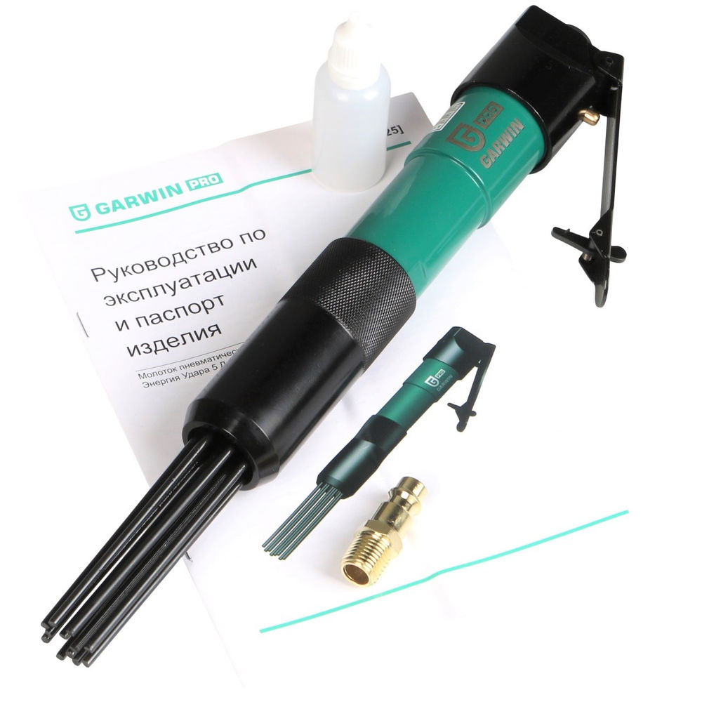 Молоток пневматический игольчатый (скалер) 295 мм Энерг. Уд. 5 Дж, 12 Игл по 3 мм, GARWIN PRO, 804025-32-4000