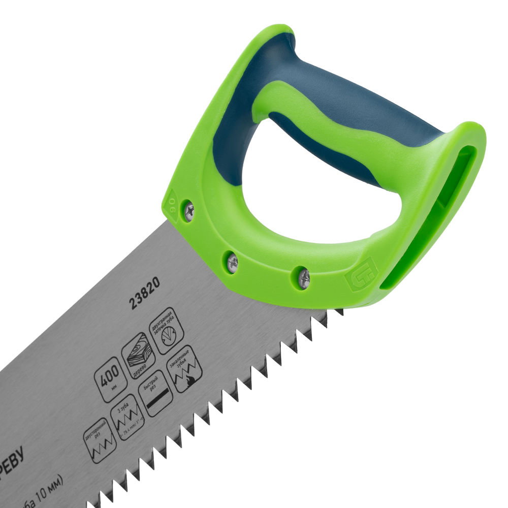 Ножовка по дереву Зубец, 400 мм, шаг зуба 10 мм, каленый зуб 2D, двухкомпонентная рукоятка Сибртех