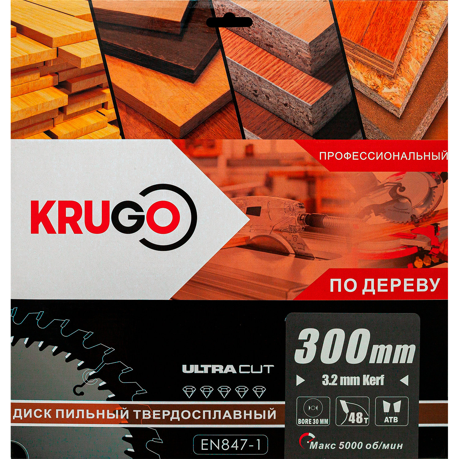 Пильный диск 300 x 3.2/2.2 x 48T x 30mm KRUGO (WA300048)