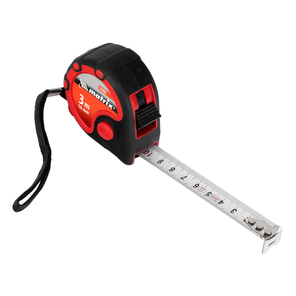 Рулетка Status 3 fixations,3 м х 16 мм,двухкомпонентный корпус,3 фиксации ленты Matrix