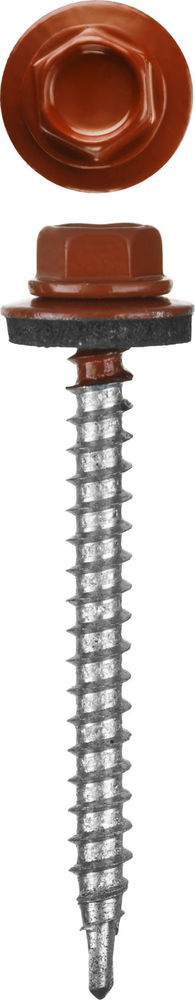 Саморезы СКМ кровельные 25 x 5.5 мм, RAL 3003 рубиново-красный, 420 шт, для металлических конструкций STAYER 30305-55-025-3003