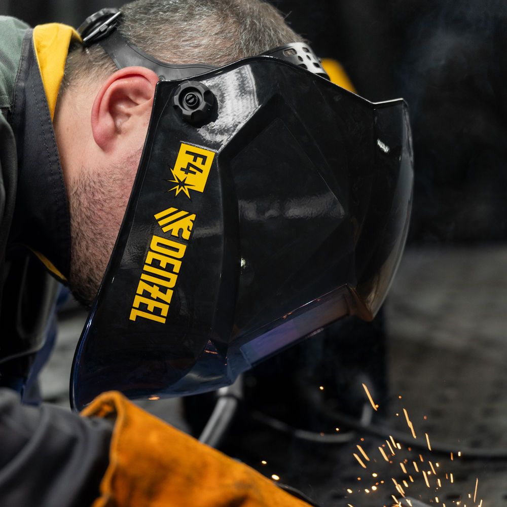 Щиток защитный лицевой (маска сварщика) F4, см. окно 90х35, DIN4/9-13// Denzel (89715)