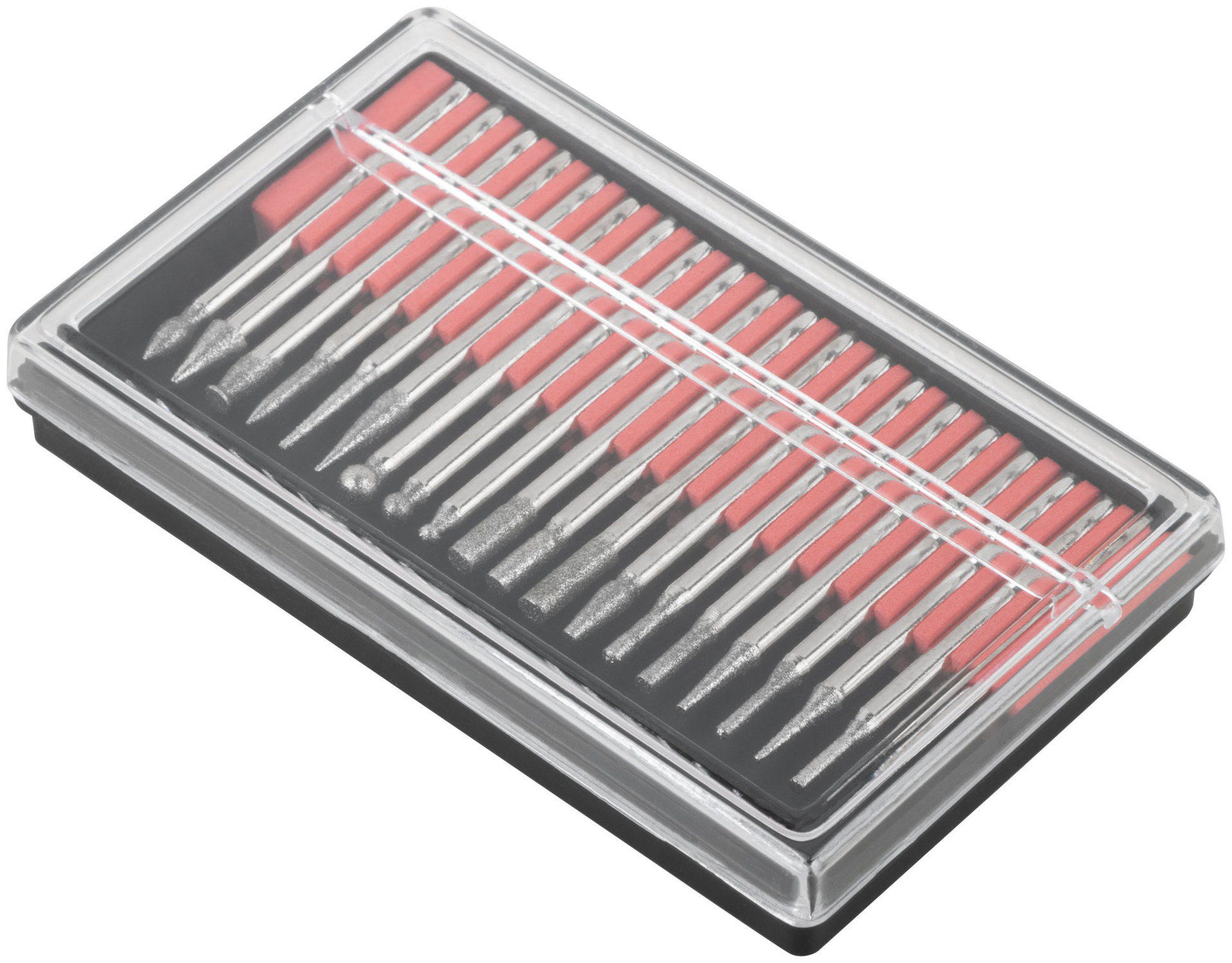 Шарошки, усиленная сталь с алмазным напылением, штифт диам. 3 мм, 20 шт. (36483)