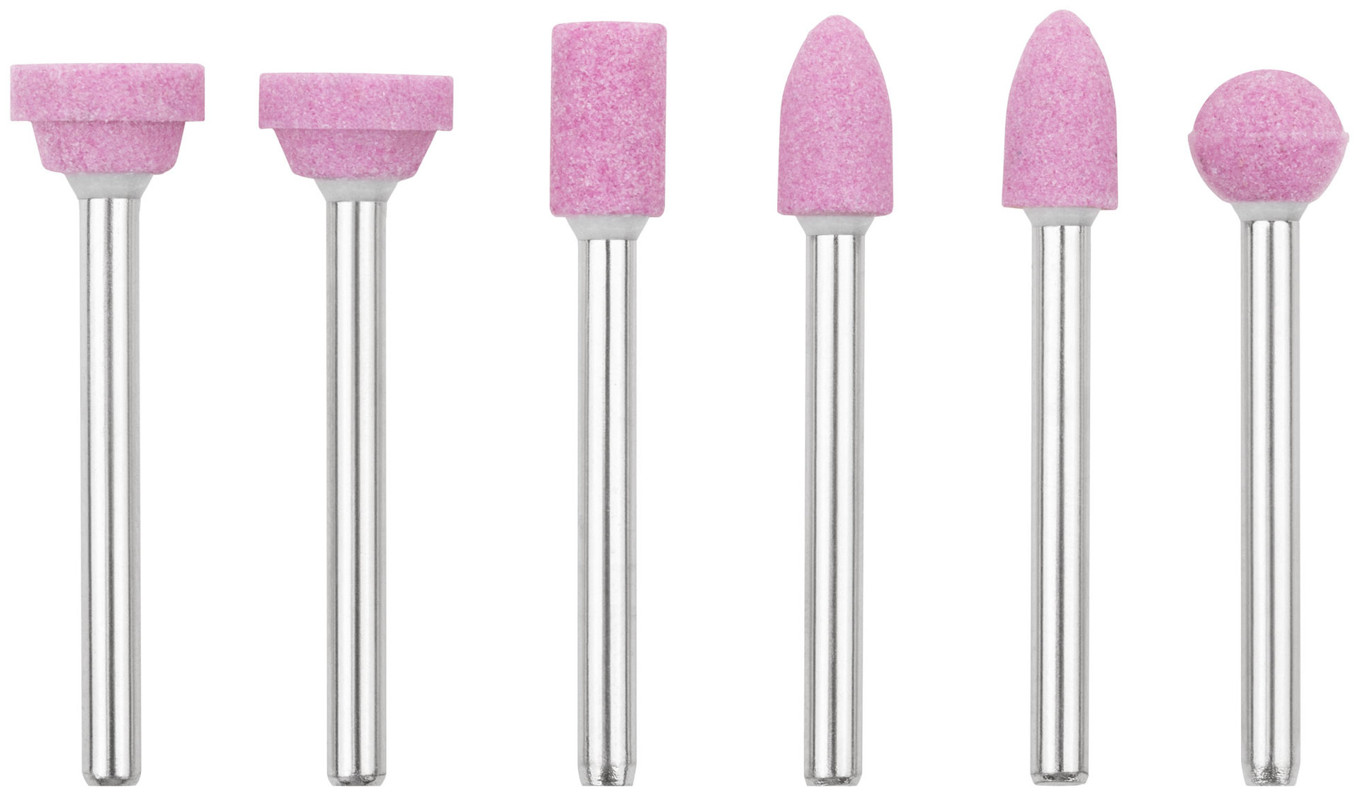 Шарошки для шлифовки изделий из стали и цветных металлов, алюминий-оксидные, мини, набор 6 шт. (36924)