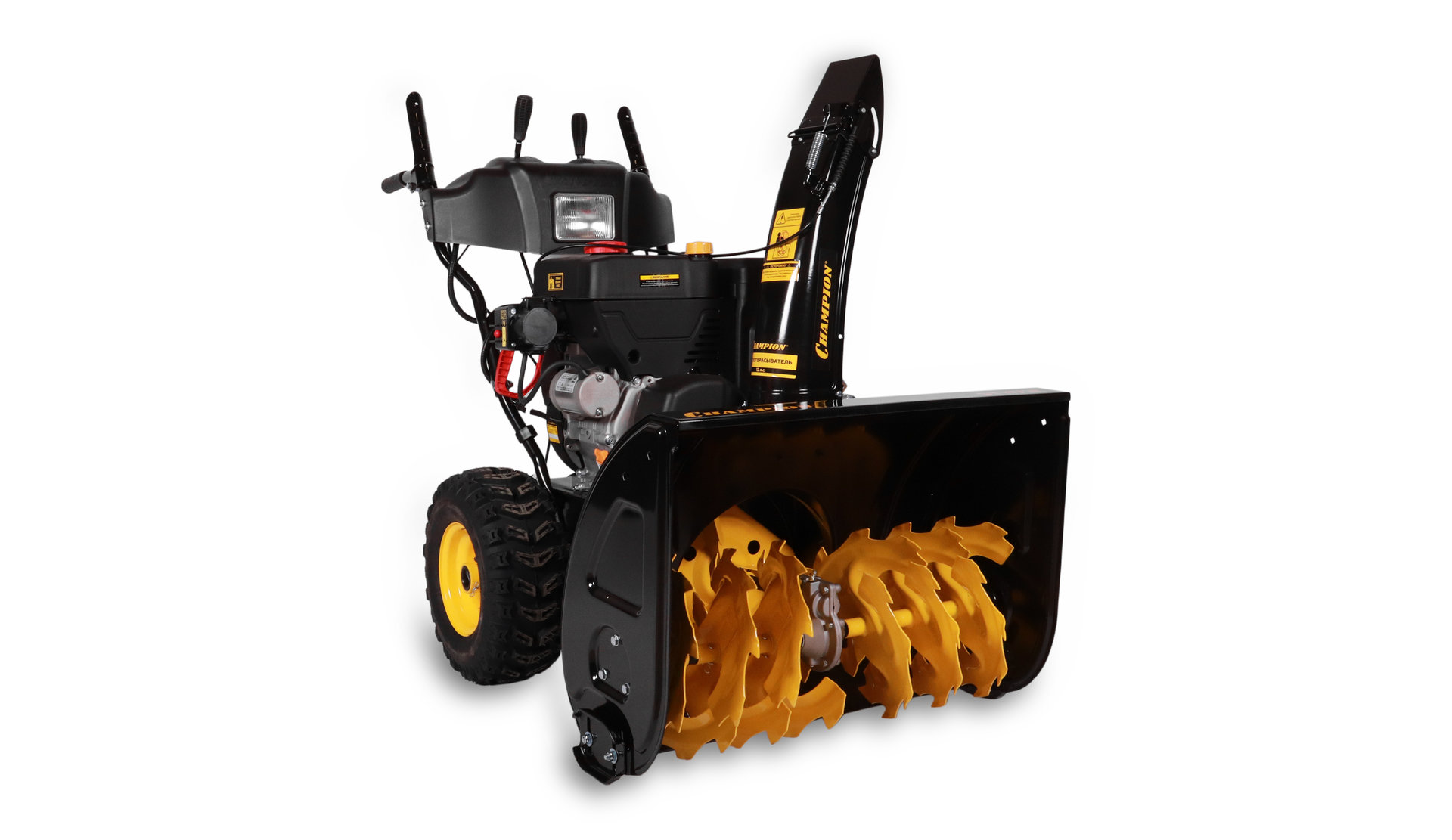 Снегоотбрасыватель CHAMPION ST1171E (12лс70см6F/2Rколеса5,5л123,5кг эл.старт,фара,обогрев,зимн.дв.) (ST1171E)