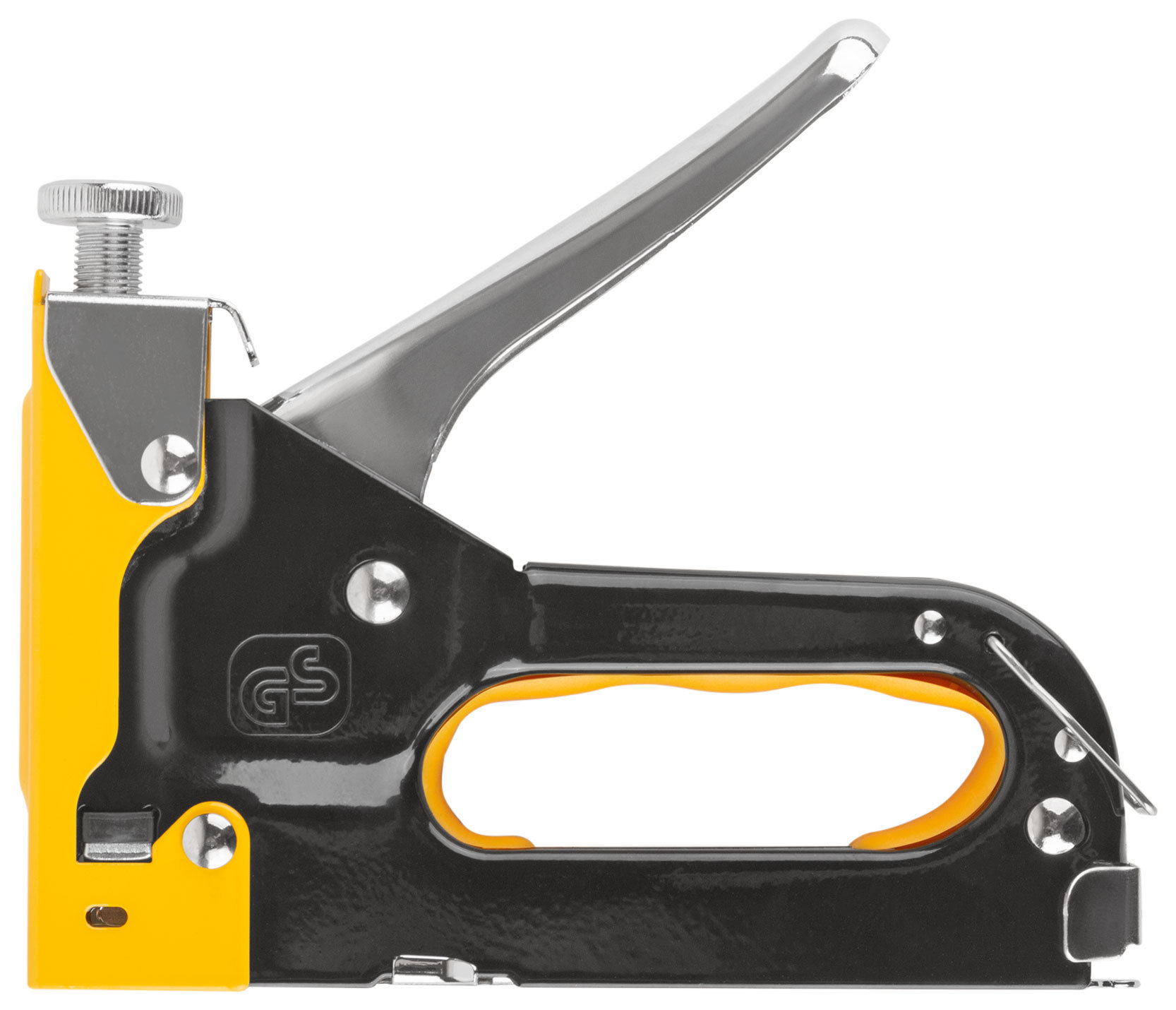 Степлер для узких скоб тип 53 4-14 мм, регулировка силы удара, металлический корпус (32114)