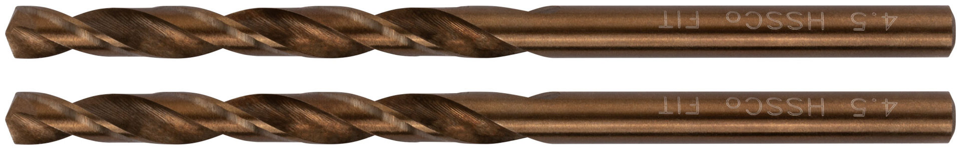 Сверла по металлу HSS с добавкой кобальта 5% Профи в блистере 4,5 мм ( 2 шт.) (34445)