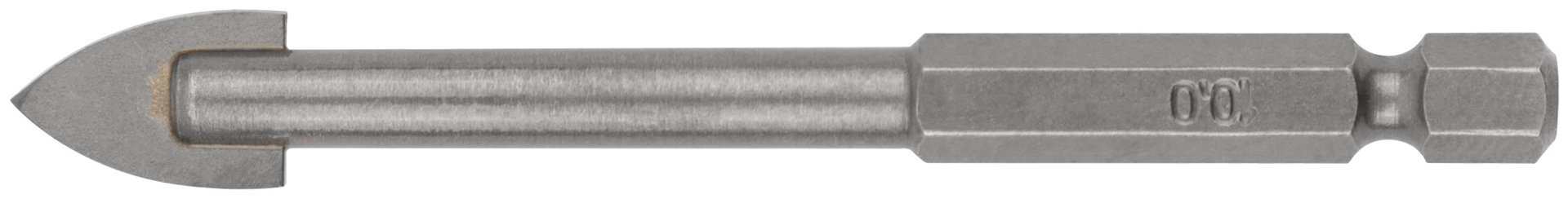 Сверло по кафелю и стеклу, шестигранный U-хвостовик под биту 10х85 мм (35466)