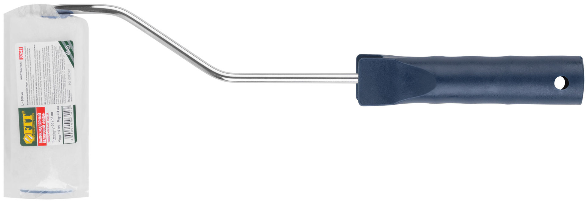 Валик велюровый миди, диам. 30/38 мм, ворс 4 мм, 100 мм (02641)