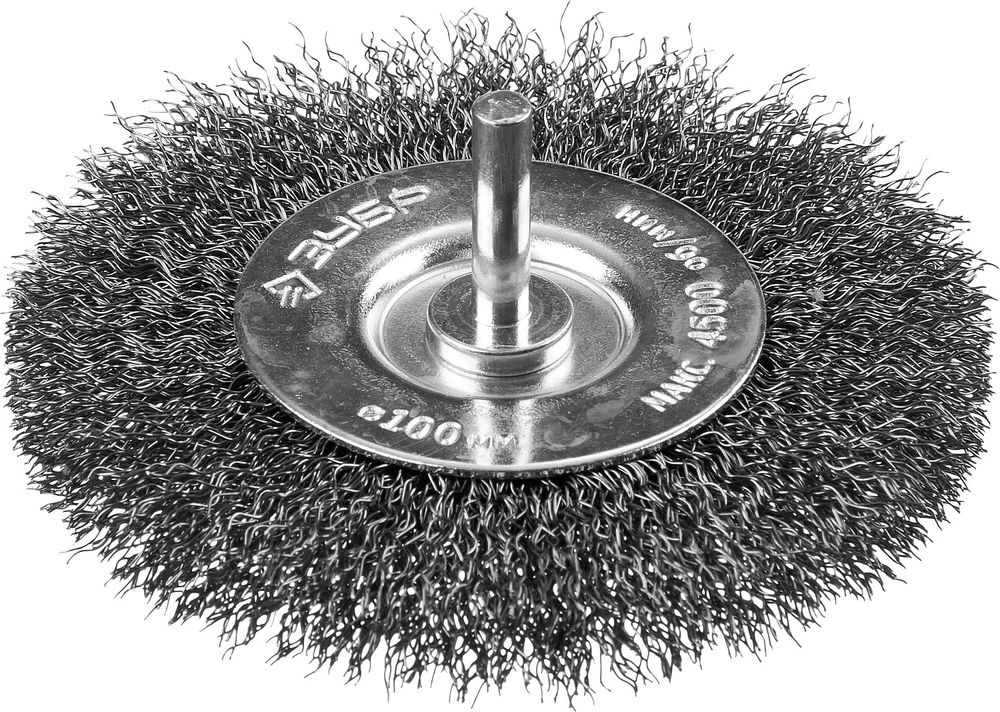 Щетка дисковая для дрели 100 мм, витая стальная проволока 0.3 мм ЗУБР Профессионал 35198-100_z02