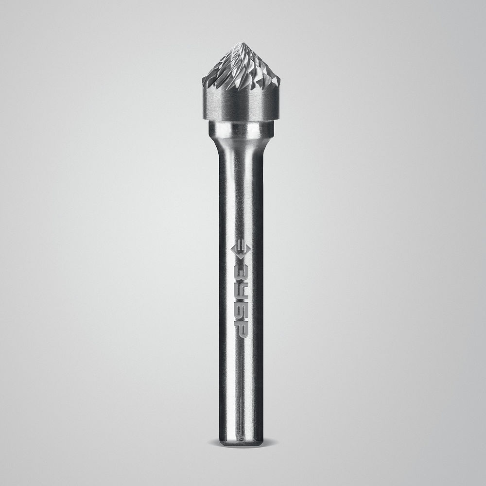 Борфреза твердосплавная 10?5 мм тип K зенкер с вершиной 90° хв-к 6 мм Профессионал ЗУБР 28809-10-5