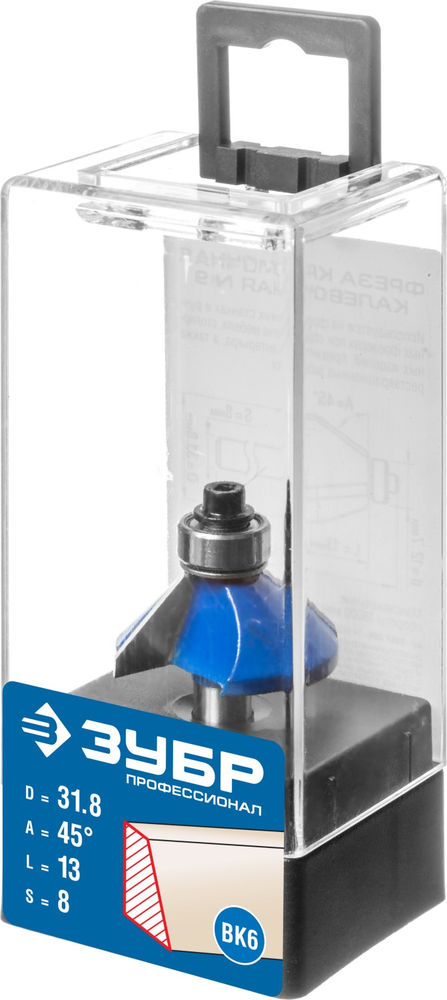 Фреза кромочная калевочная фасочная №9 31.8?13 мм ЗУБР Профессионал 28711-31.8